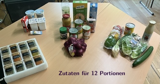 Bild von den Zutaten für 12 Personen