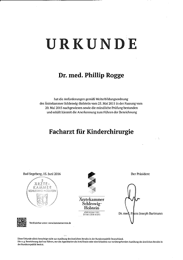 Facharzt für Kinder- und Jugendchirurgie