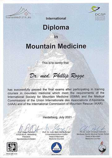 Zertifikat Mountain Medicine